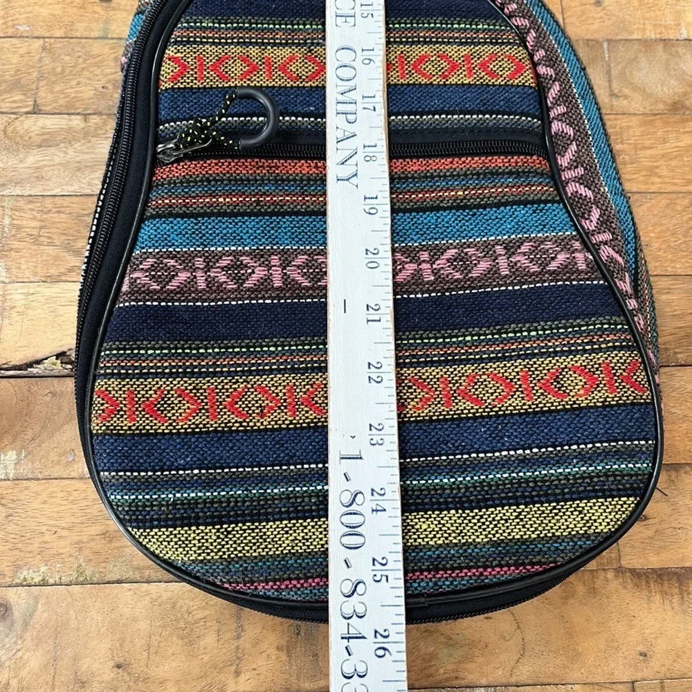 Boho Woven Striped Ukulele Backpack Padded Soft Case 25.75 in Multi-Color